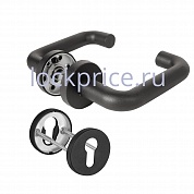 Комплект Fuaro (Фуаро) дверных ручек с накладками под цилиндр FR.DH57.0219 NE (DH-0219 NE) 9x140 мм, BL-24 черный