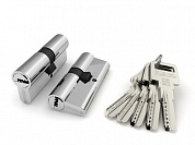 Картинка Цилиндровый механизм FUARO R600/100 mm (45+10+45) CP хром 5 кл.