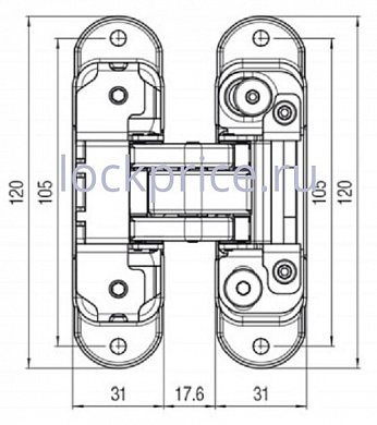 Картинка Скрытая дверная петля KOBLENZ ATOMIKA K8000 BR, бронза