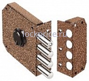 Картинка Замок накладной Elbor (Эльбор) сувальдный Базальт 1.05.51.КМА (медный антик), 5 кл. /20425/