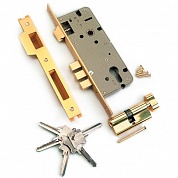 Картинка Замок врезной с защелкой Archie L01-45-70 TR матовое золото (I)