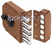 Картинка Замок накладной Elbor (Эльбор) Гранит 1.06.61.КМА никель, сув., 4 риг., задв., зап. коробка, медный антик /32400/