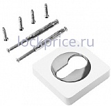 Накладка на цилиндр RENZ (РЕНЦ) INET 02 SW/SN, суп.бел./ник.бл.КВ