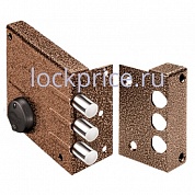 Картинка Замок накладной Elbor (Эльбор) Кремень 1.04.52.МА никель, сув., 3 риг., медный антик