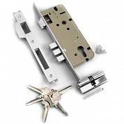 Картинка Замок врезной с защелкой АРЧИ Archie L01-45-70 хром (N)