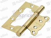 Картинка Петля стальная универсальная без врезки PALLINI PFH 100х75х2,5 2BB BS матовое золото