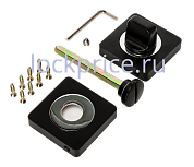 Картинка Завертка квадр.к ручкам RENZ (РЕНЦ) INBK 02 B/CP, чёрный/хром блестящий