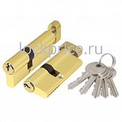 Картинка Цилиндровый механизм Ajax (Аякс) с вертушкой AX102/60 mm (25+10+25) PB латунь 5 кл.