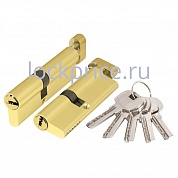 Картинка Цилиндровый механизм Ajax (Аякс) с вертушкой AX202/70 mm (30+10+30) PB латунь 5 кл.