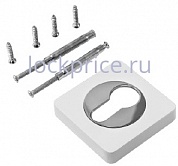 Картинка Накладка на цилиндр RENZ (РЕНЦ) INET 02 SW/CP, суп.бел./хр.бл.КВ