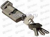 Картинка Ключевой цилиндр PALLINI Р 60СК SN матовый никель, ключ/вертушка