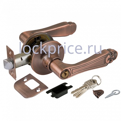 Картинка Ручка защелка 6037 AC-E (кл./фик.) мед