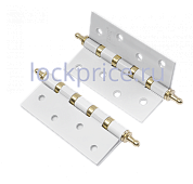 Картинка Петля стальная RENZ (РЕНЦ) 100*75*2.5, 4 подш., декор. колп., белый/ латунь блестящая