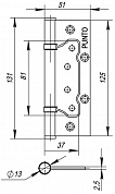 Картинка Петля универсальная без врезки  PUNTO 200-2B 125x2,5 GR (графит)