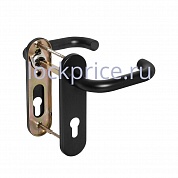 Картинка Ручка Fuaro (Фуаро) дверная FP.DH72.0433 SS 201 BLACK с пружиной, нержавейка 201, черный, квадрат 9x140 мм