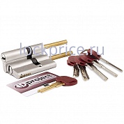 Картинка Цилиндровый механизм Mottura (Моттура) под вертушку (дл. шток) DPC1P3131 S3 (62 мм/26+10+26) САТИН.НИКЕЛЬ