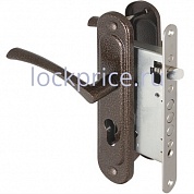 Картинка Корпус врезного Ajax (Аякс) замка с ручками на планке KIT А5-3155/3 W/B